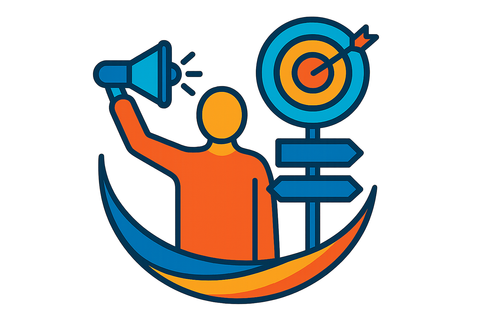 blue and orange self-determination icon